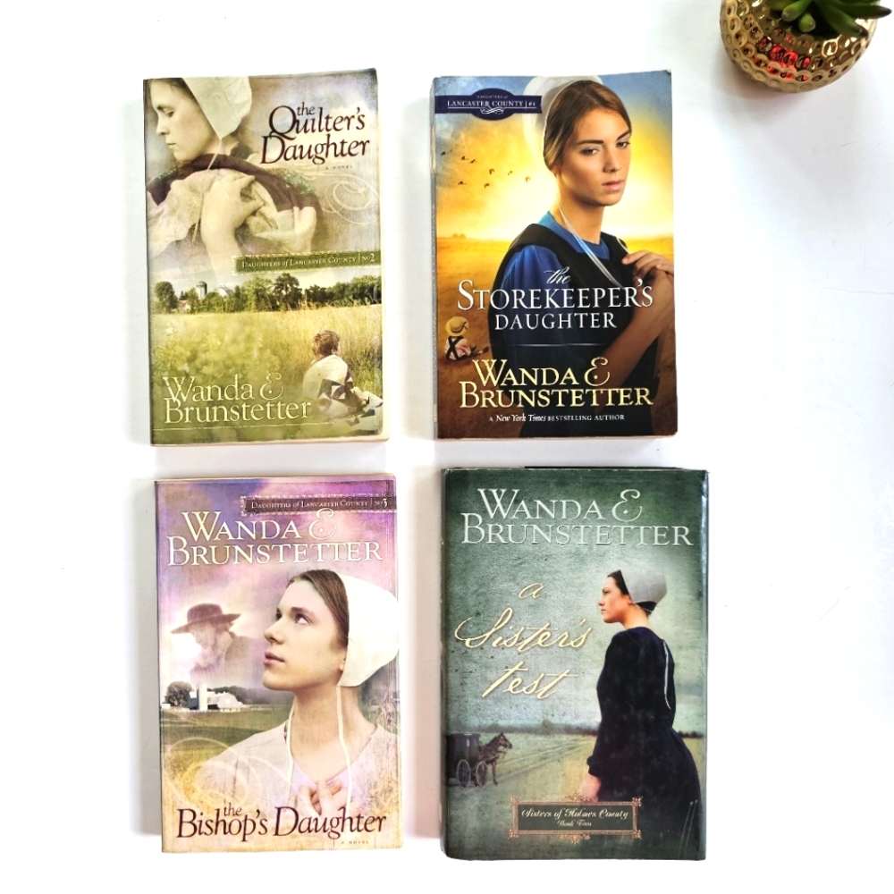 Lot of 4 Amish Books By Wanda Brunstetter, Daughters of Lancaster County